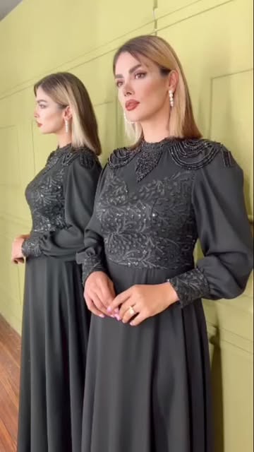 پیراهن بلند کرپ حریر ژنرالی