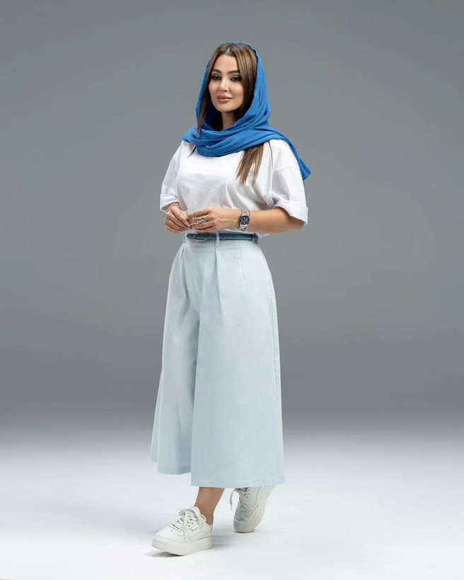 شلوار واید کتان