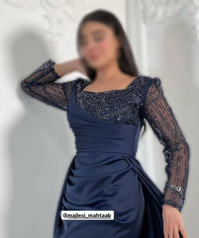 پیراهن ماکسی ساتن آمریکایی دو دامنه