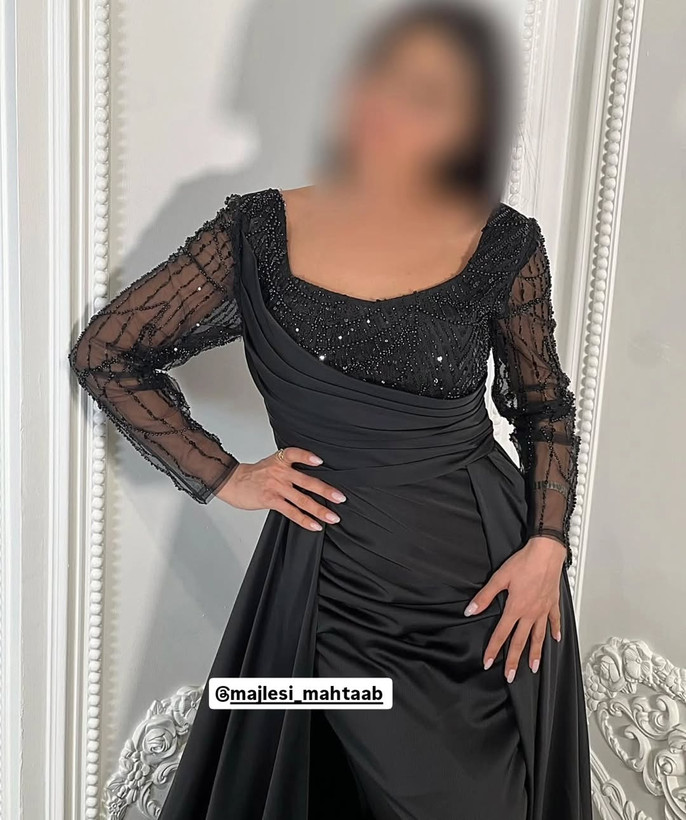 پیراهن ماکسی ساتن آمریکایی دو دامنه